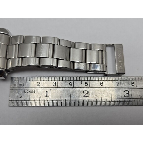 Dufonte Lucien Piccard Quartz Day Date 24 Hour New Battery 83026SL Mens Watch SS - Picture 9 of 11